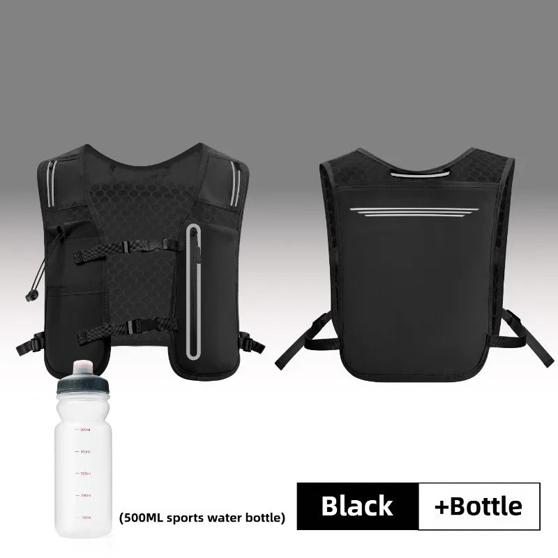 Ultralight Hydration Running Vest Reflective Breathable Adjustable Women Men Trail Marathon Cycling Hiking Water Bottle Vest