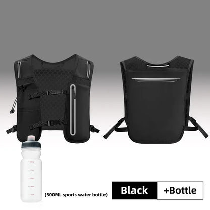 Ultralight Hydration Running Vest Reflective Breathable Adjustable Women Men Trail Marathon Cycling Hiking Water Bottle Vest