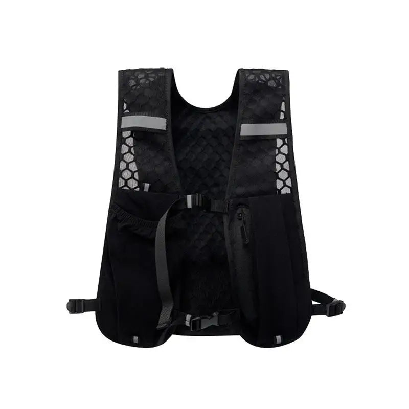 Biking Running Storage Vest Lightweight Running Vest Reflective Hydration Water Chest Pack with Phone Storage Pocket