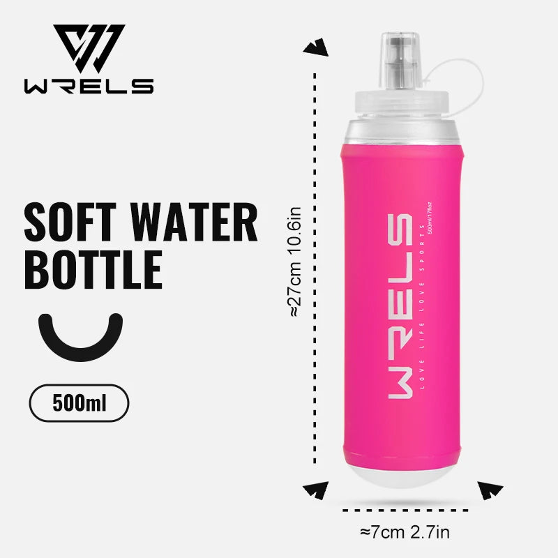 500ML TPU Soft Folding Water Bottles Bpa-Free Collapsible Sports Flasks for Hiking Climbing Camping Running Bottle