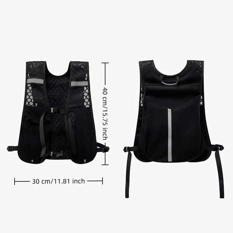 Biking Running Storage Vest Lightweight Running Vest Reflective Hydration Water Chest Pack with Phone Storage Pocket