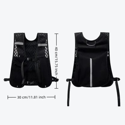 Biking Running Storage Vest Lightweight Running Vest Reflective Hydration Water Chest Pack with Phone Storage Pocket