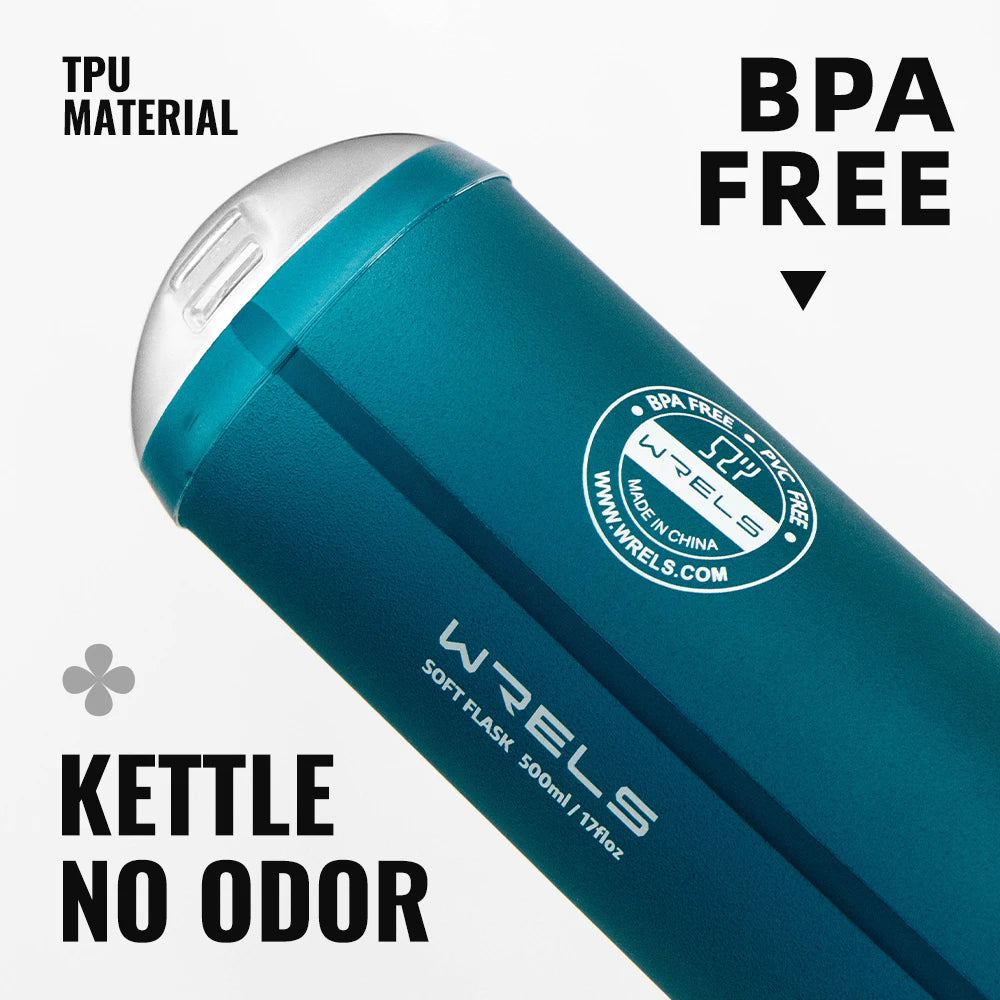 500ML TPU Soft Folding Water Bottles Bpa-Free Collapsible Sports Flasks for Hiking Climbing Camping Running Bottle