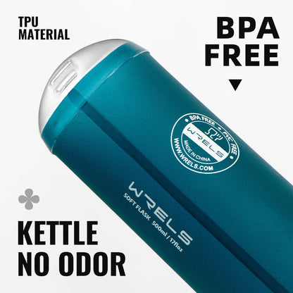 500ML TPU Soft Folding Water Bottles Bpa-Free Collapsible Sports Flasks for Hiking Climbing Camping Running Bottle