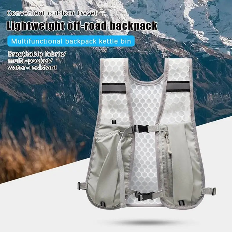 Biking Running Storage Vest Lightweight Running Vest Reflective Hydration Water Chest Pack with Phone Storage Pocket