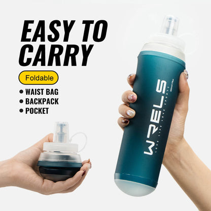 500ML TPU Soft Folding Water Bottles Bpa-Free Collapsible Sports Flasks for Hiking Climbing Camping Running Bottle