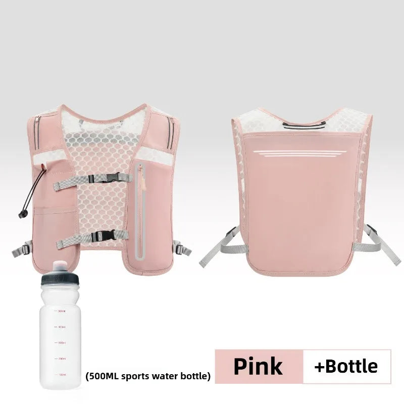 Ultralight Hydration Running Vest Reflective Breathable Adjustable Women Men Trail Marathon Cycling Hiking Water Bottle Vest