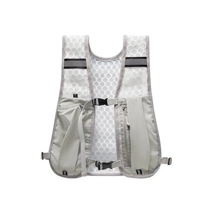 Biking Running Storage Vest Lightweight Running Vest Reflective Hydration Water Chest Pack with Phone Storage Pocket