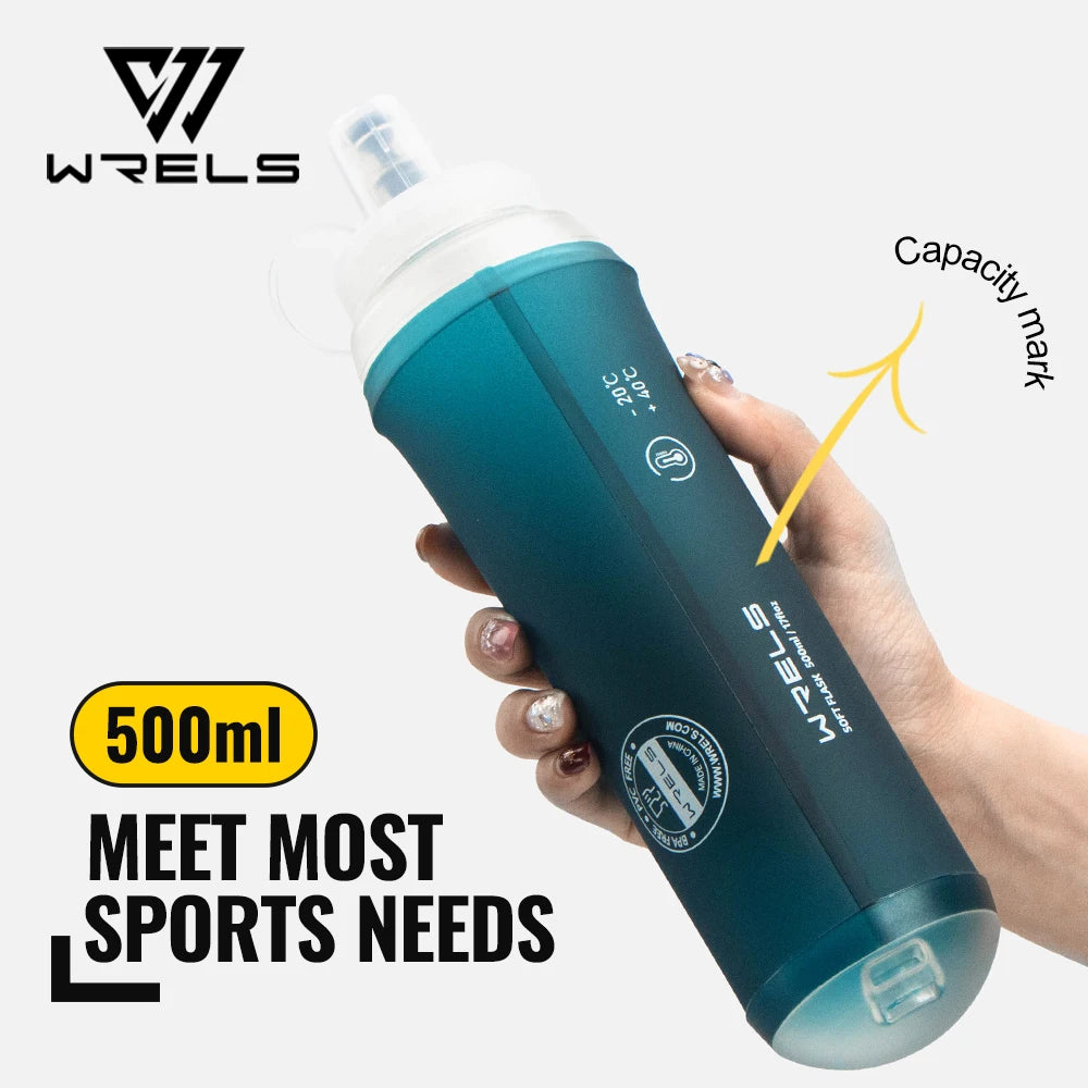 500ML TPU Soft Folding Water Bottles Bpa-Free Collapsible Sports Flasks for Hiking Climbing Camping Running Bottle