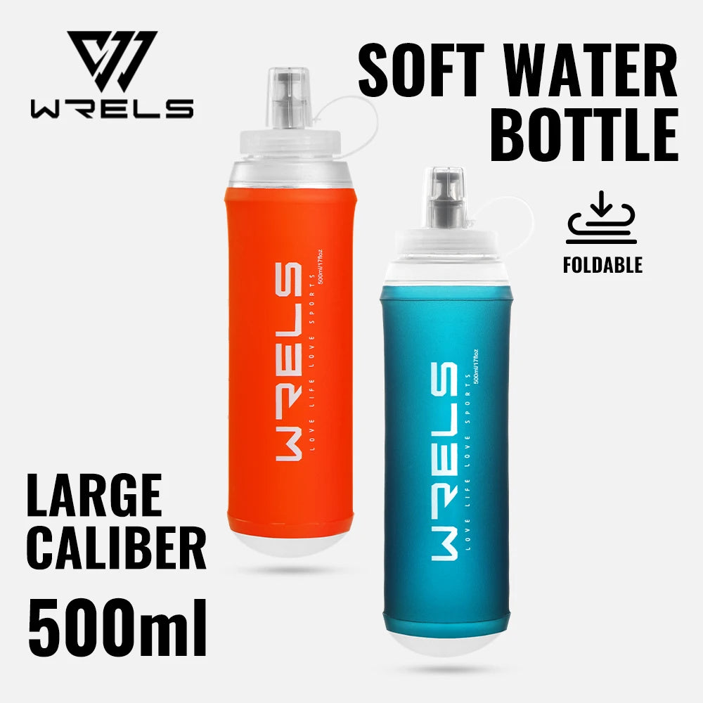 500ML TPU Soft Folding Water Bottles Bpa-Free Collapsible Sports Flasks for Hiking Climbing Camping Running Bottle